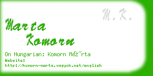 marta komorn business card